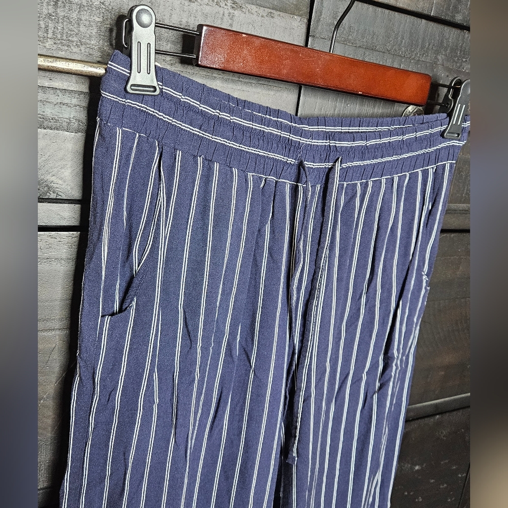Navy Blue Pin Strip Pants